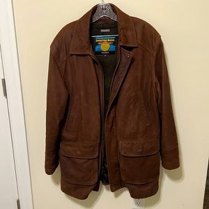 Wilsons Men’s Leather Suede Jacket / Size L / Chocolate Brown / Lining